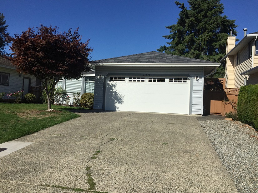 Old Garage Door Replacement before and after 