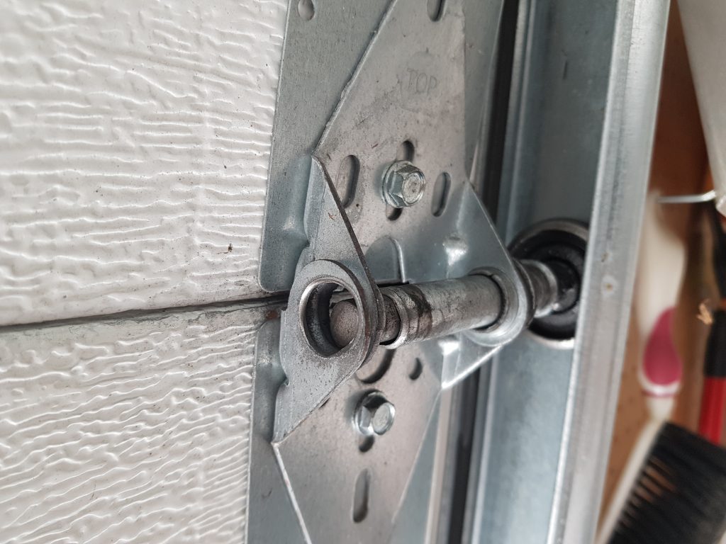 Hinge that has barrel damage to the roller assembly