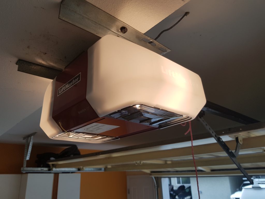 view of New LiftMaster Model 8550 Belt Drive Mounted and Iinstalled