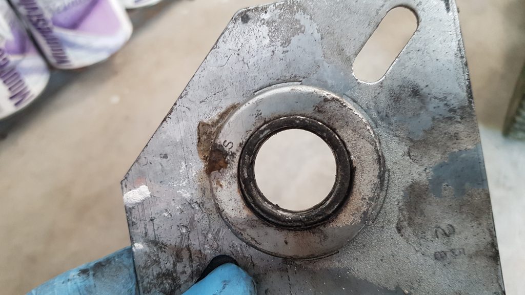 Improperly Mounted End Bearing plate caused bearing to seize up against bearing housing. Destroyed