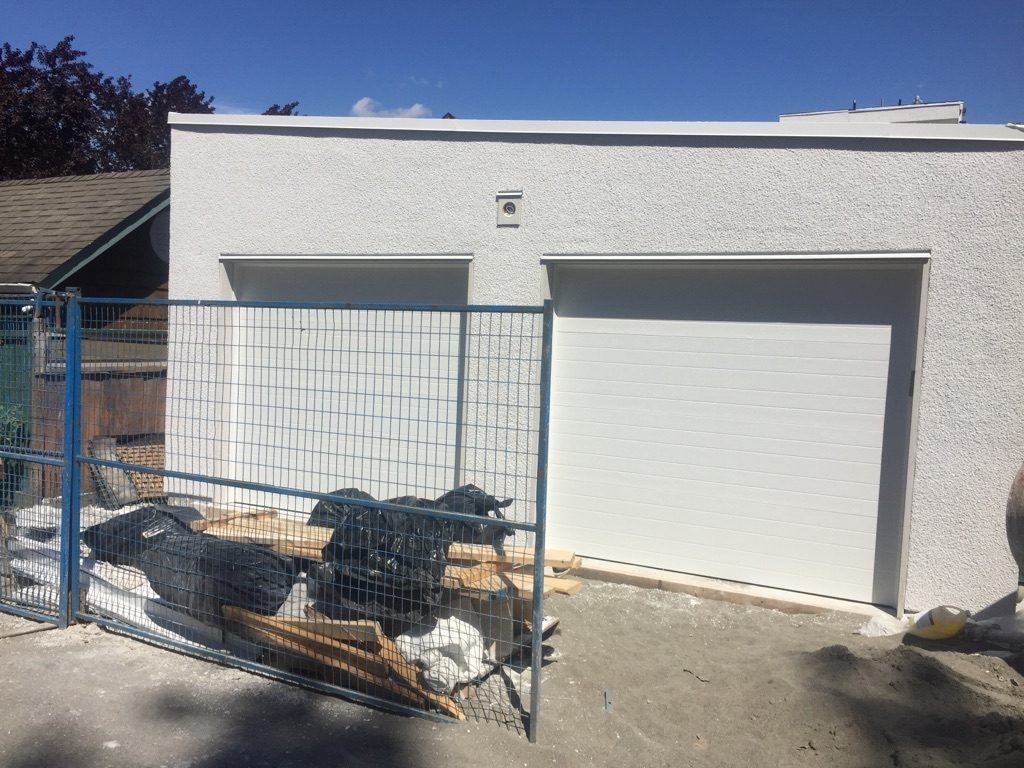 You can see the two garage doors have been installed.  