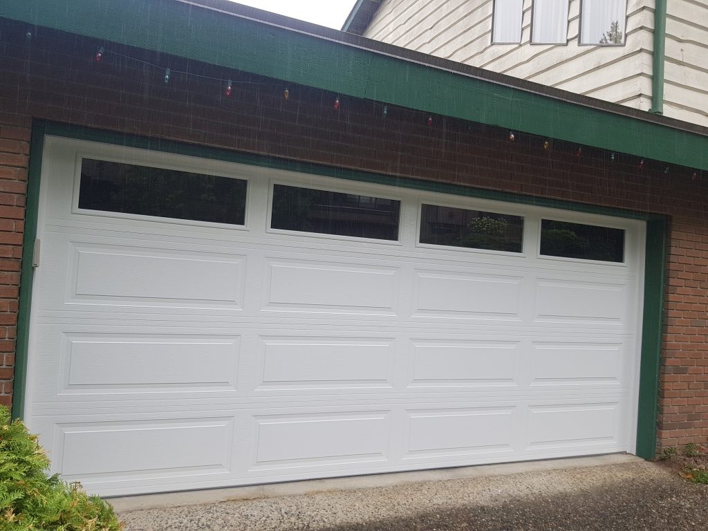 Installed Window Inserts on Insulated Steel Garage Door in Delta Access Garage Doors