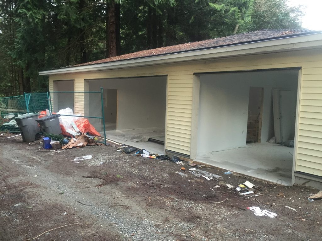A before view of garage door installation in Vancouver