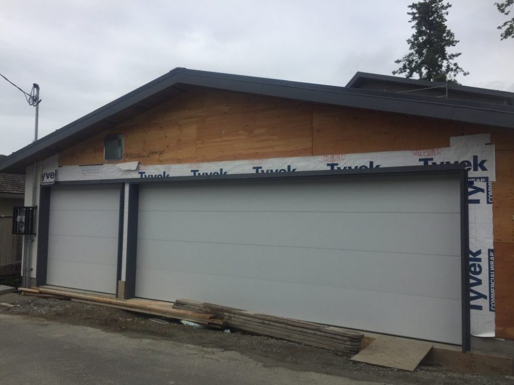 View of a new garage door installed in Vancouver.